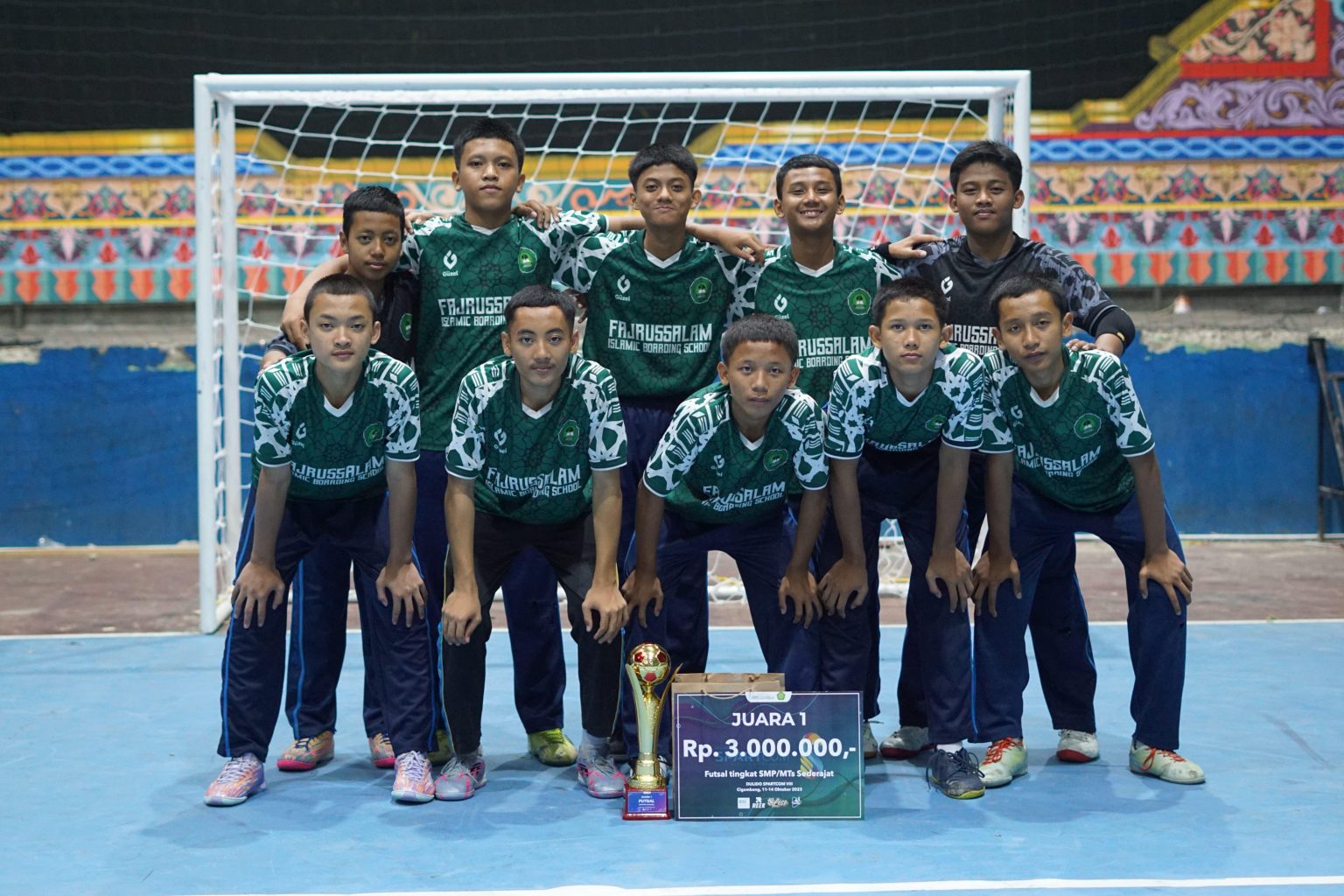 Juara 1 futsal tingkat smp/mts sederajat pp. Fajrussalam - Spartcom